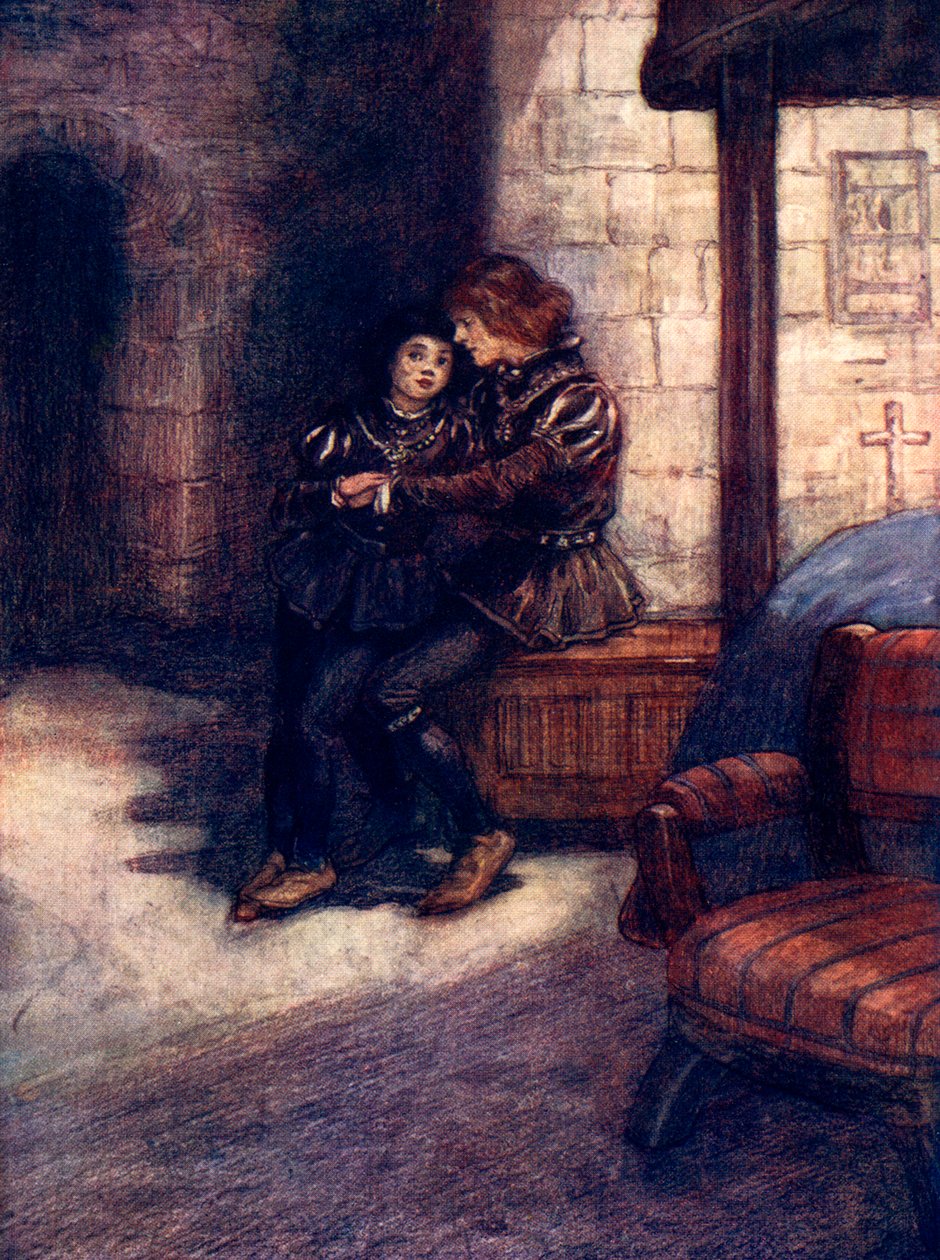 Dagene virkede meget lange og triste for de to små drenge, c1483, 1905. af A. S. Forrest