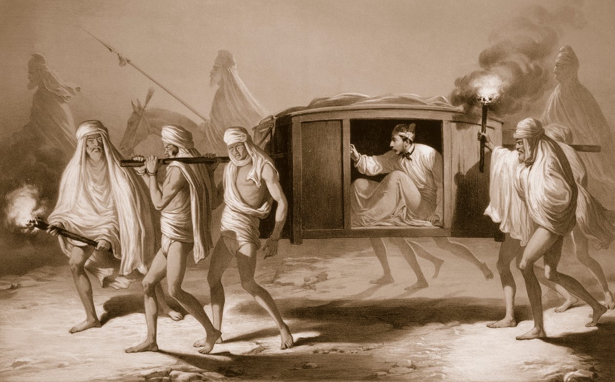 Postchaisestol i indisk stil i Punjab mellem Loudiana og Amritsar, 1859. af A. Soltykoff