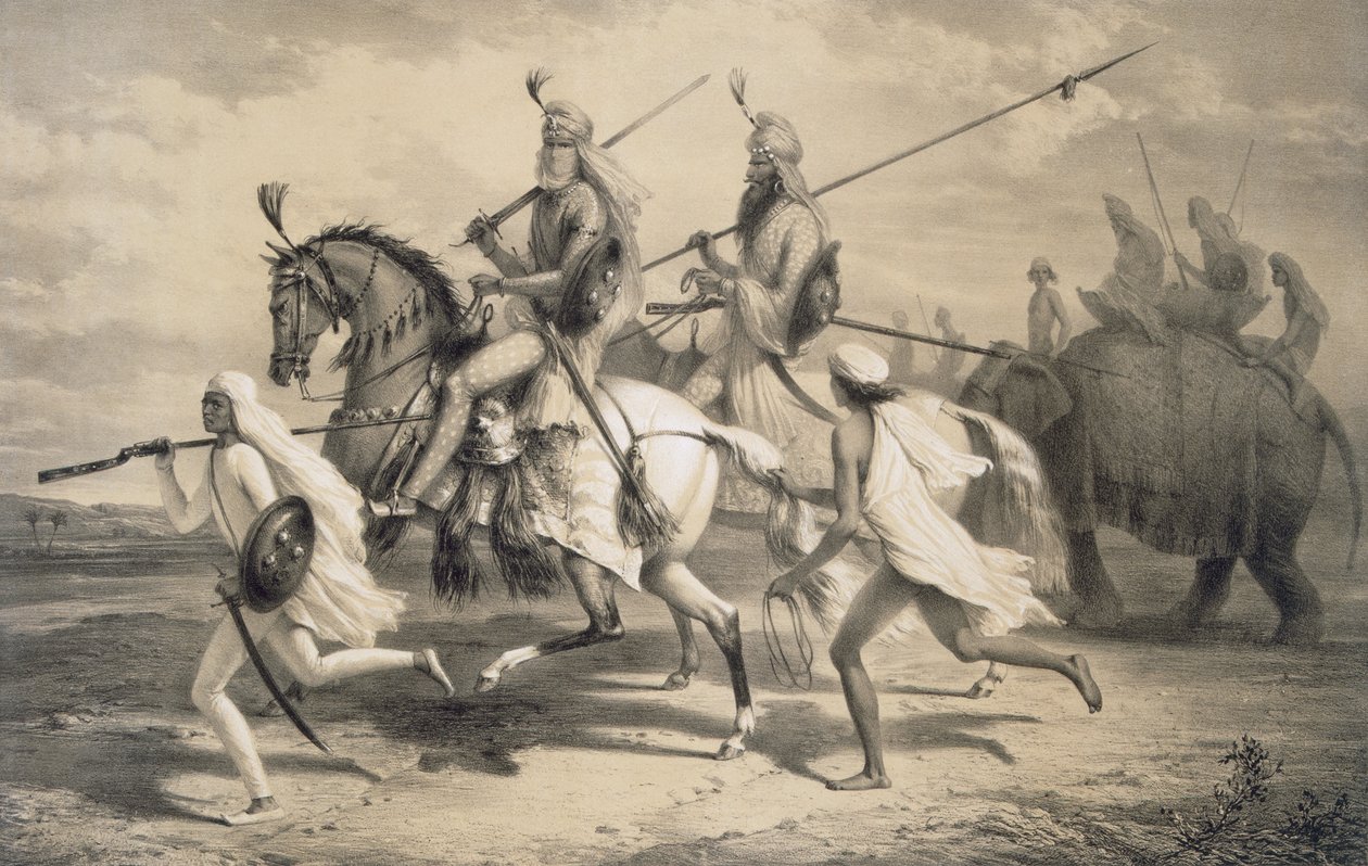 Sikh-høvdinge på jagt, fra 