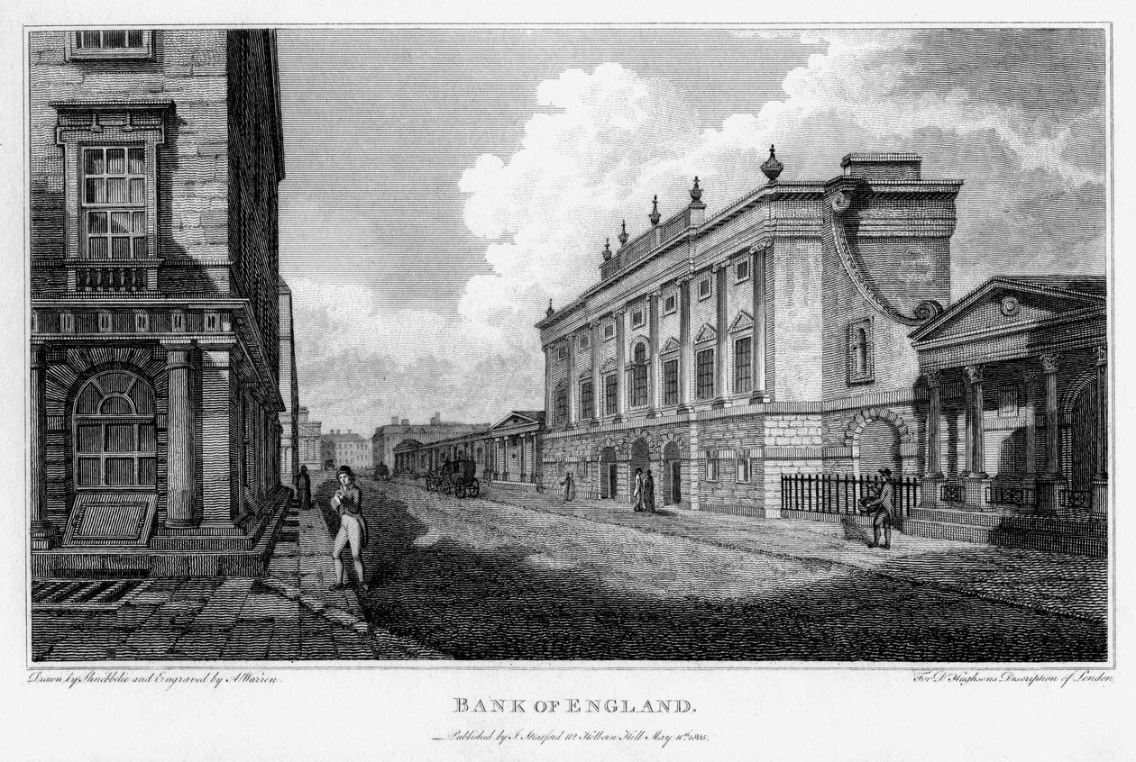 Bank of England, City of London, 1805. af A Warren