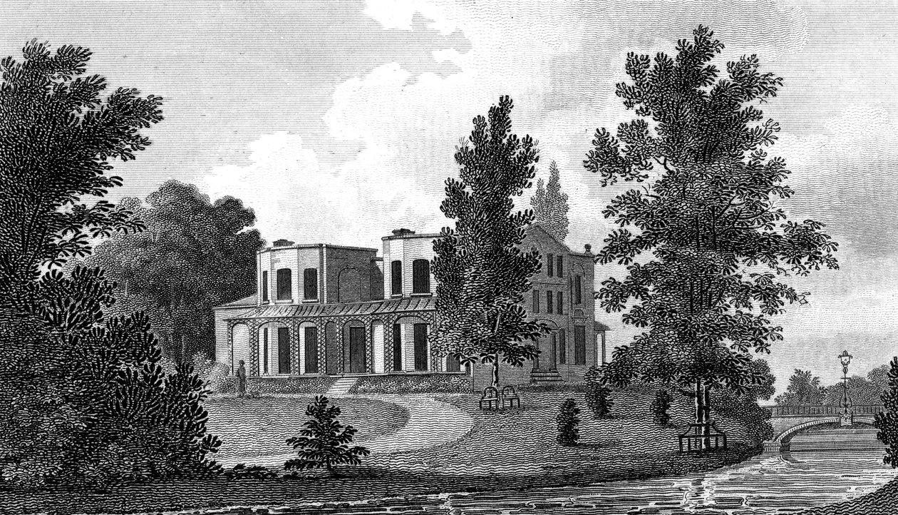 Lord Nelsons Villa i Merton, 1800-tallet. af A Warren