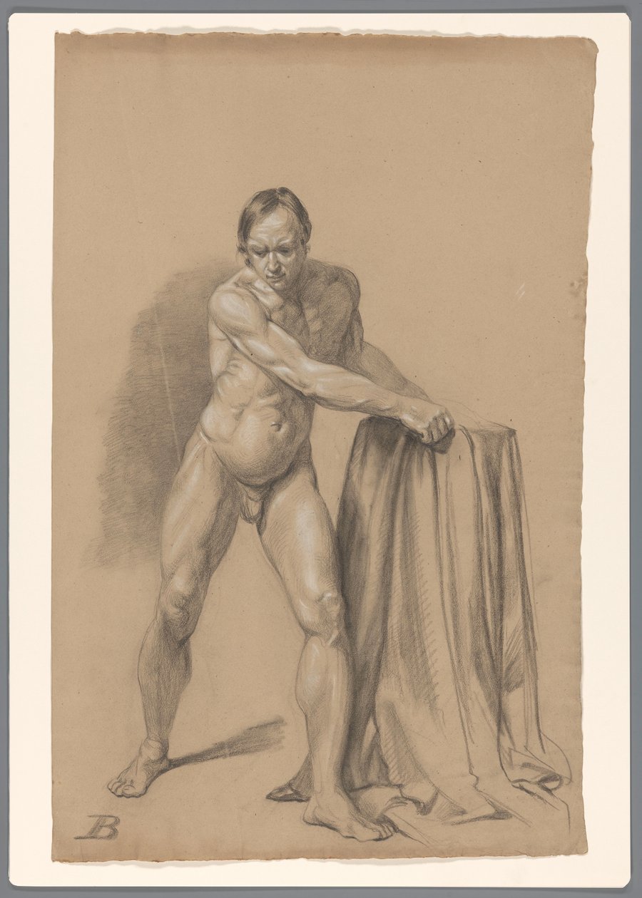 Stående nøgen mand, set forfra af A. Waterloo (attributed to)
