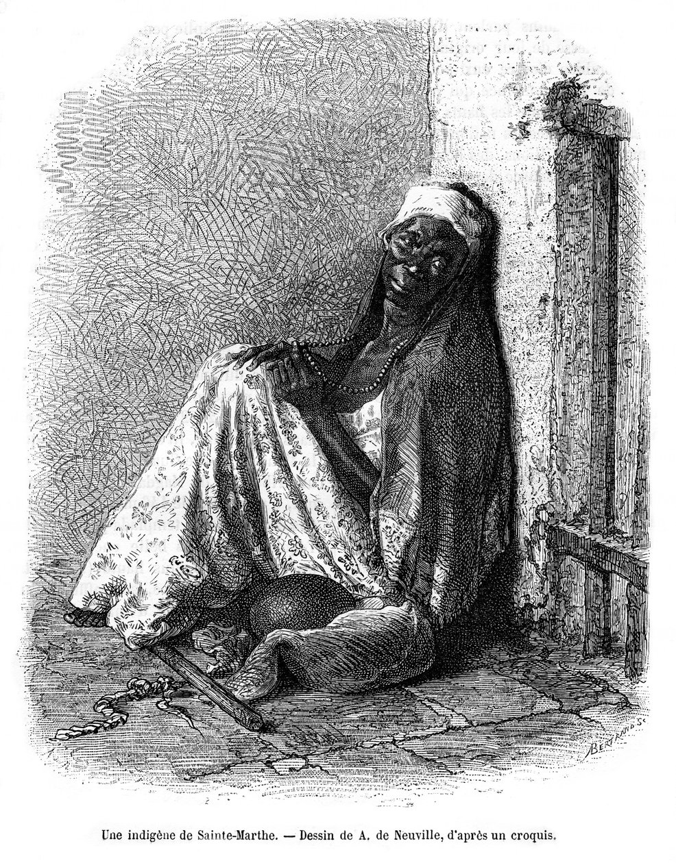 En kvinde fra Santa Marta, Colombia, 1800-tallet af A. de Neuville