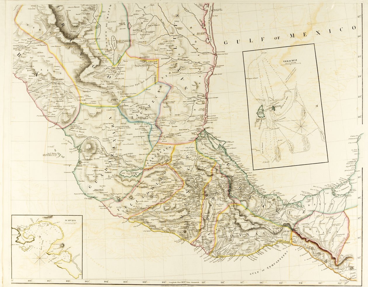 Et nyt kort over Mexico og tilstødende provinser af Aaron Arrowsmith