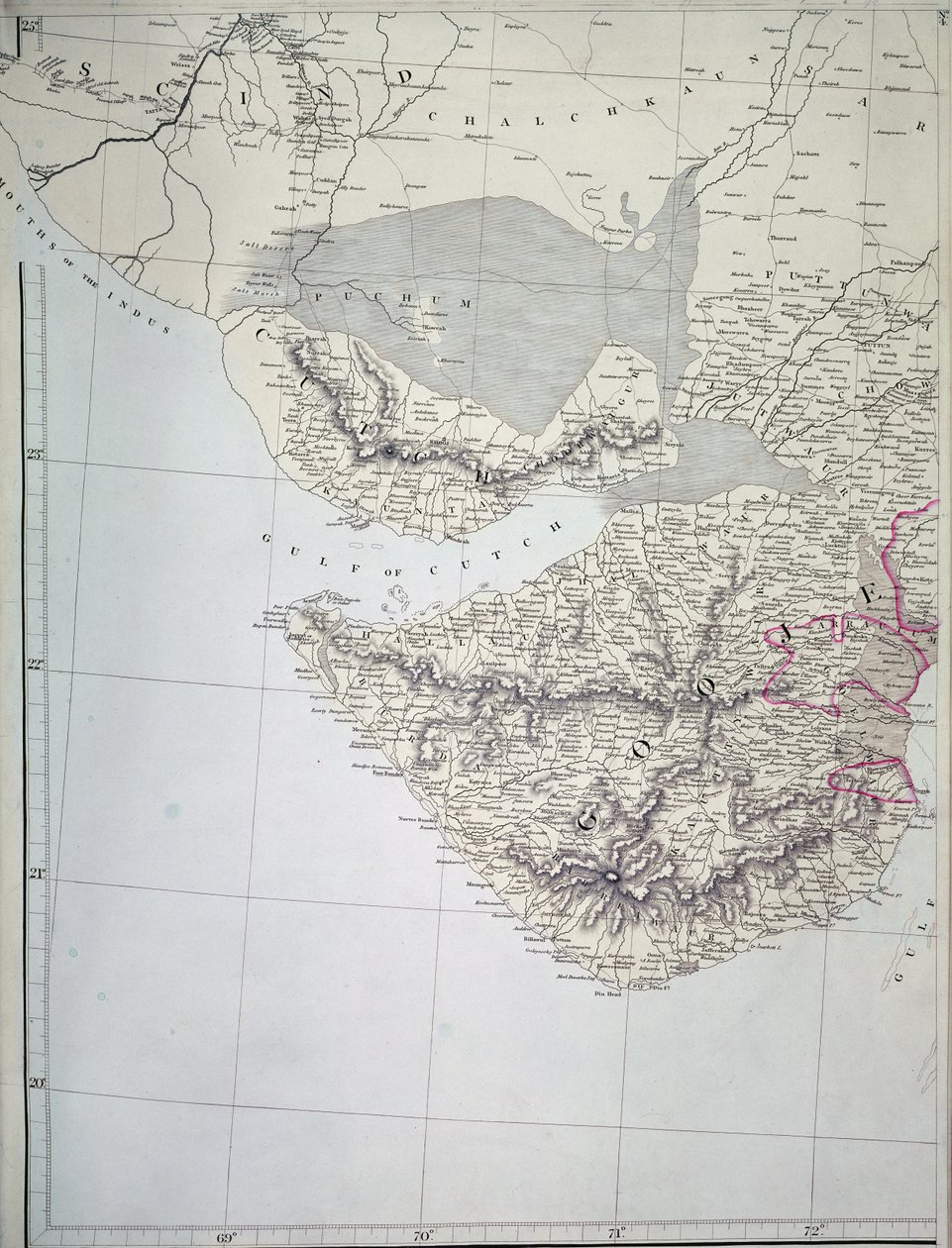 Kort over det vestlige Indien, 1816 af Aaron Arrowsmith