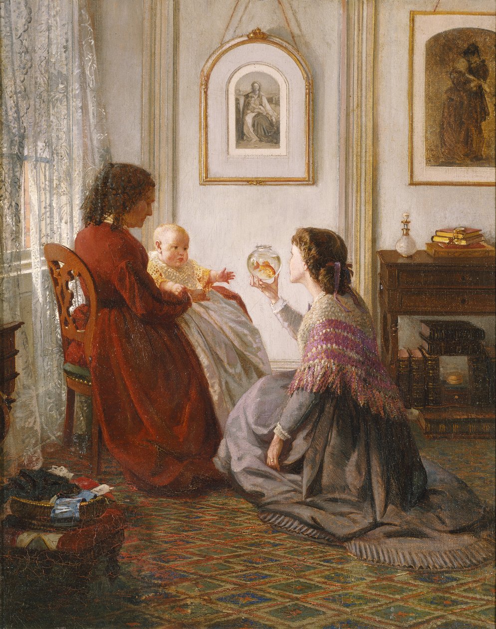 Shattuck-familien, med bedstemor, mor og baby, 1865 af Aaron Draper Shattuck
