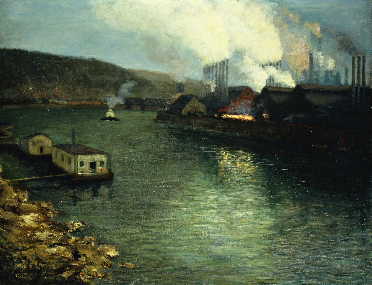Aften, fabrikker ved floden af Aaron Henry Gorson