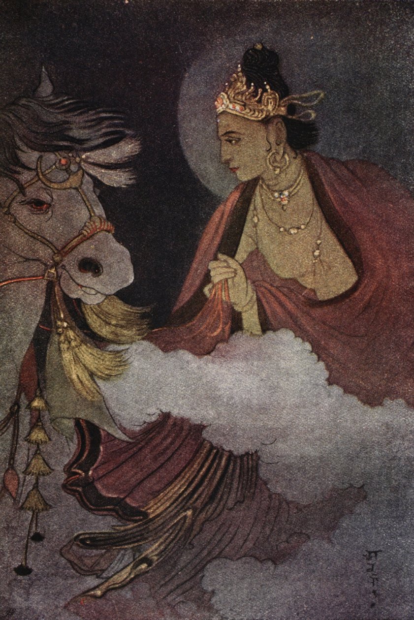 Prins Siddharthas afgang, illustration fra 
