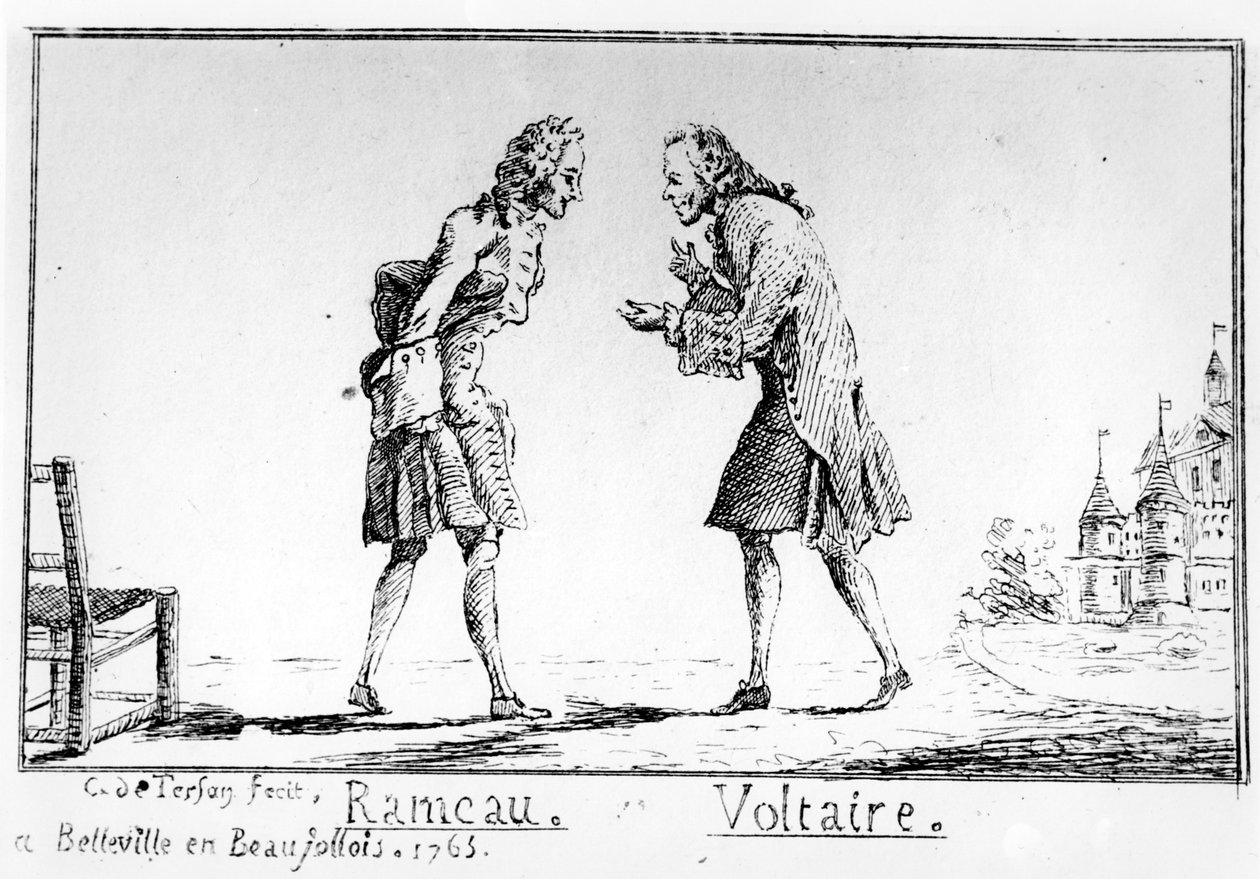 Rameau og Voltaire i Belleville, 1763 af Abbé Charles Philippe Campion de Tersan
