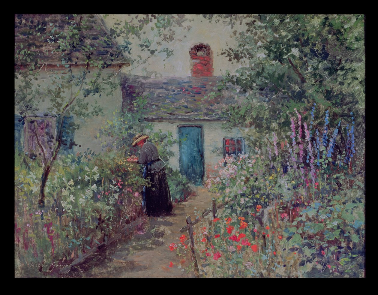 Blomsterhaven, ca.1900 af Abbott Fuller Graves