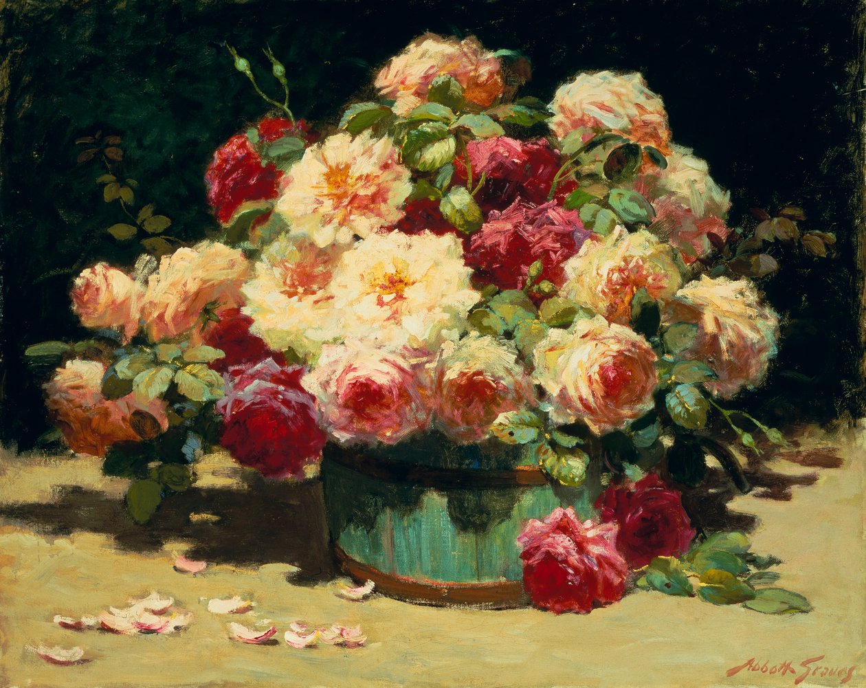 En overflod af roser (olie på lærred) af Abbott Fuller Graves
