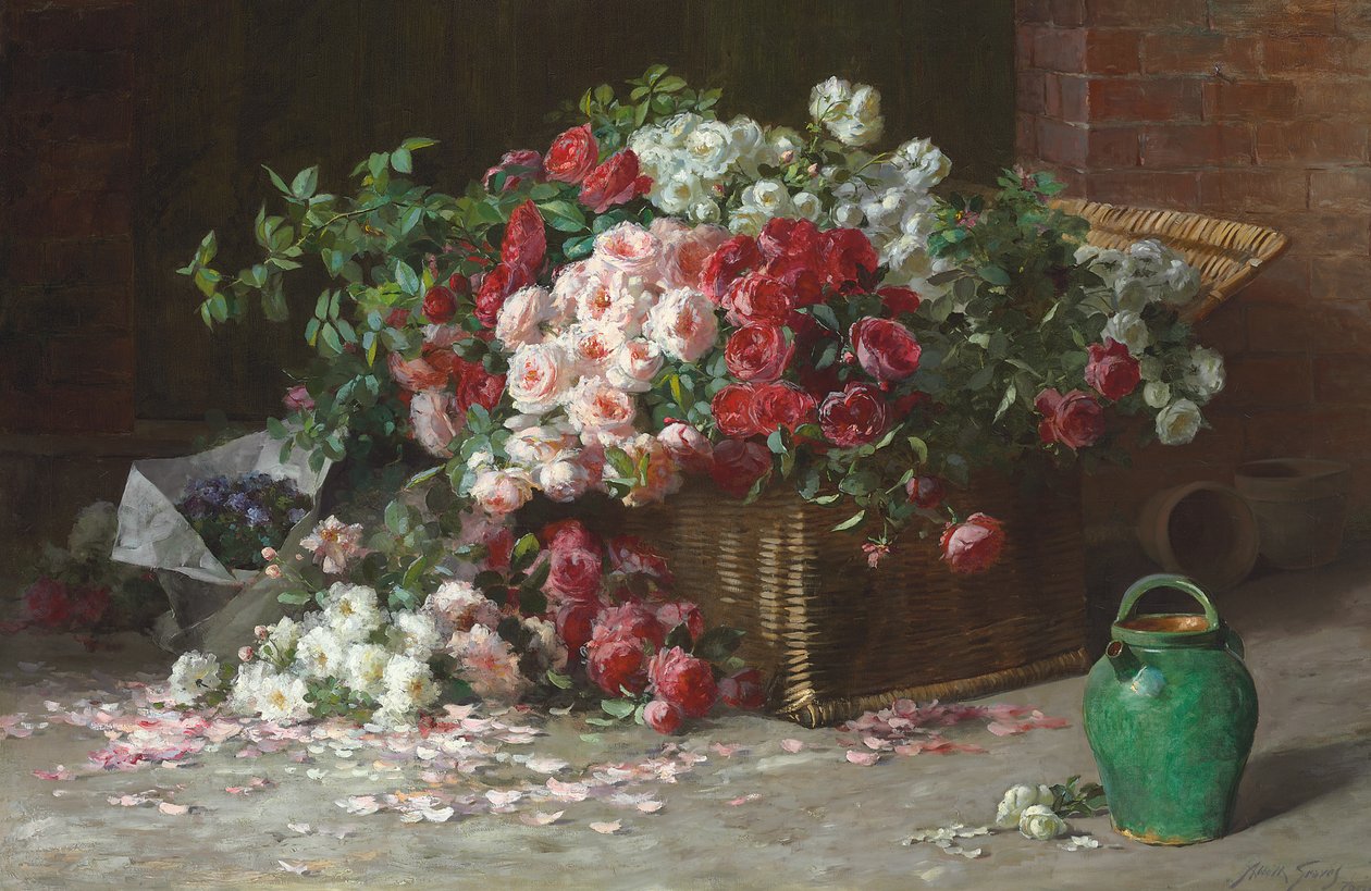Kurv med roser, ca. 1890 (olie på lærred) af Abbott Fuller Graves