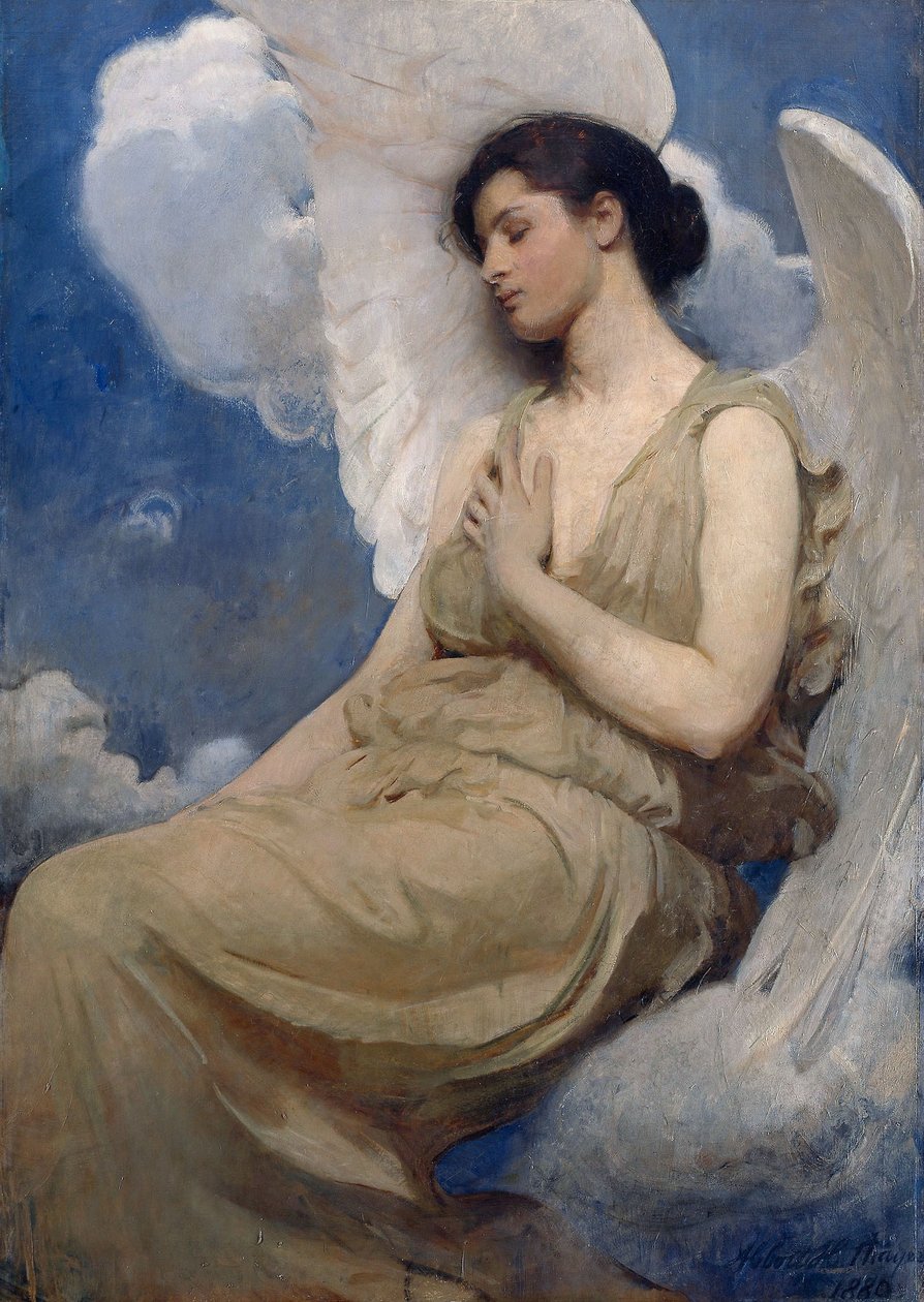 Italiensk: Bevinget figur af Abbott Handerson Thayer