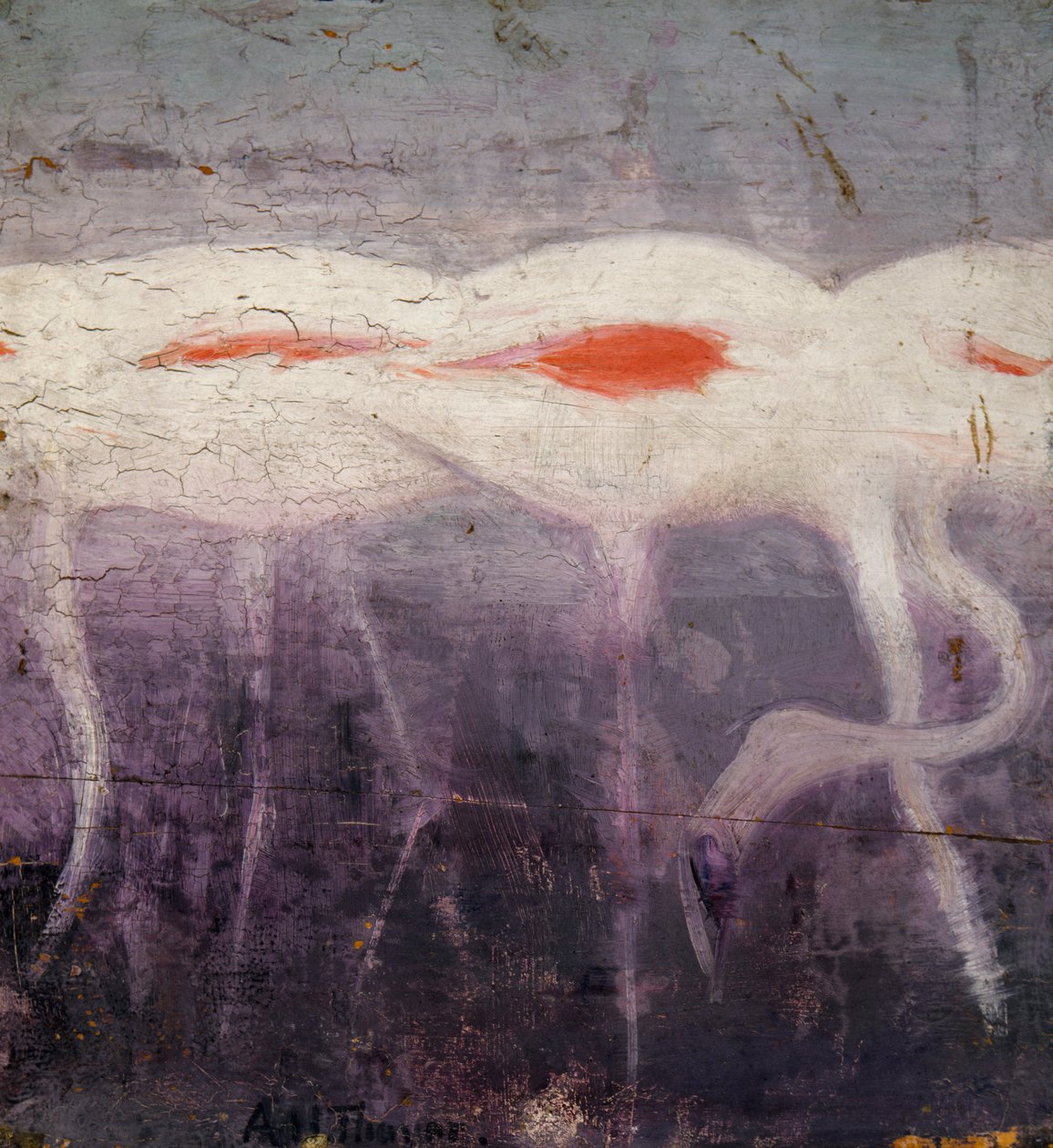 White Flamingoes, studie til bogen Concealing Coloration in the Animal Kingdom, ca. 1905-1909. af Abbott Handerson Thayer