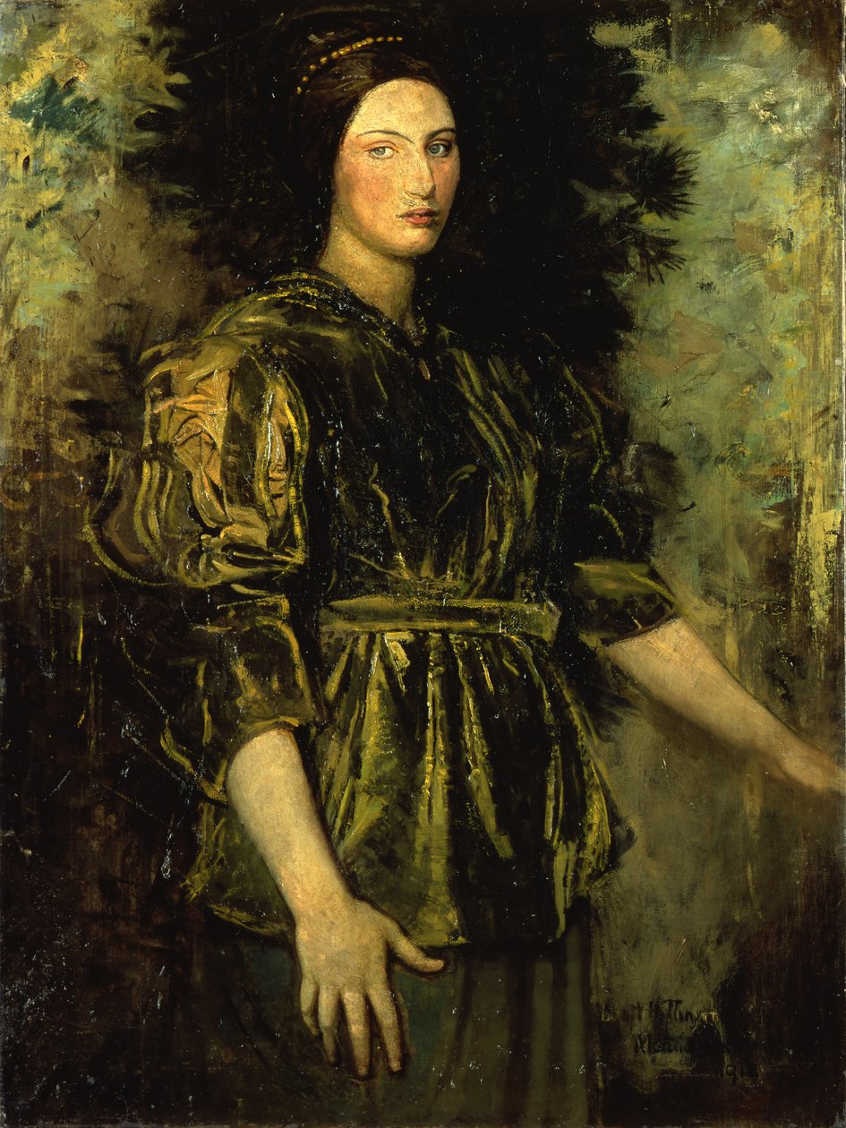 Kvinde i grønt fløjl, 1918 af Abbott Handerson Thayer