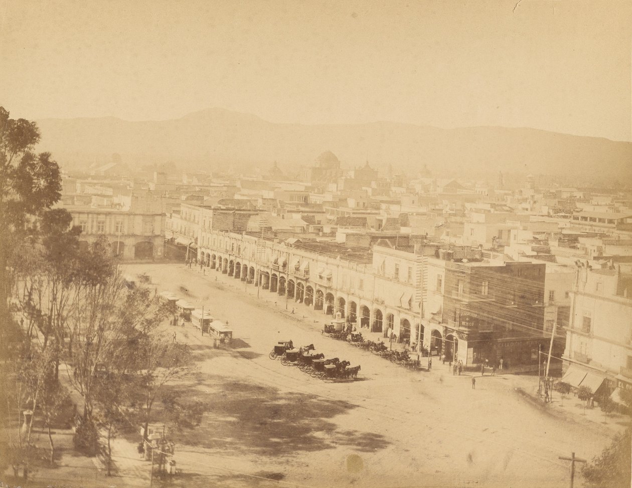 Mexicanske synspunkter. Mexico, Mercaderes Portal. af Abel Briquet