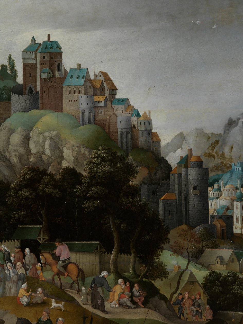 Detalje af Kristus der bærer korset af Abel Grimmer or Grimer