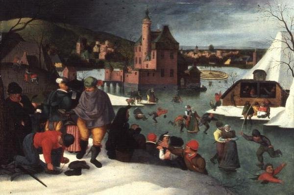 Vinterlandskab (olie på panel) af Abel Grimmer or Grimer