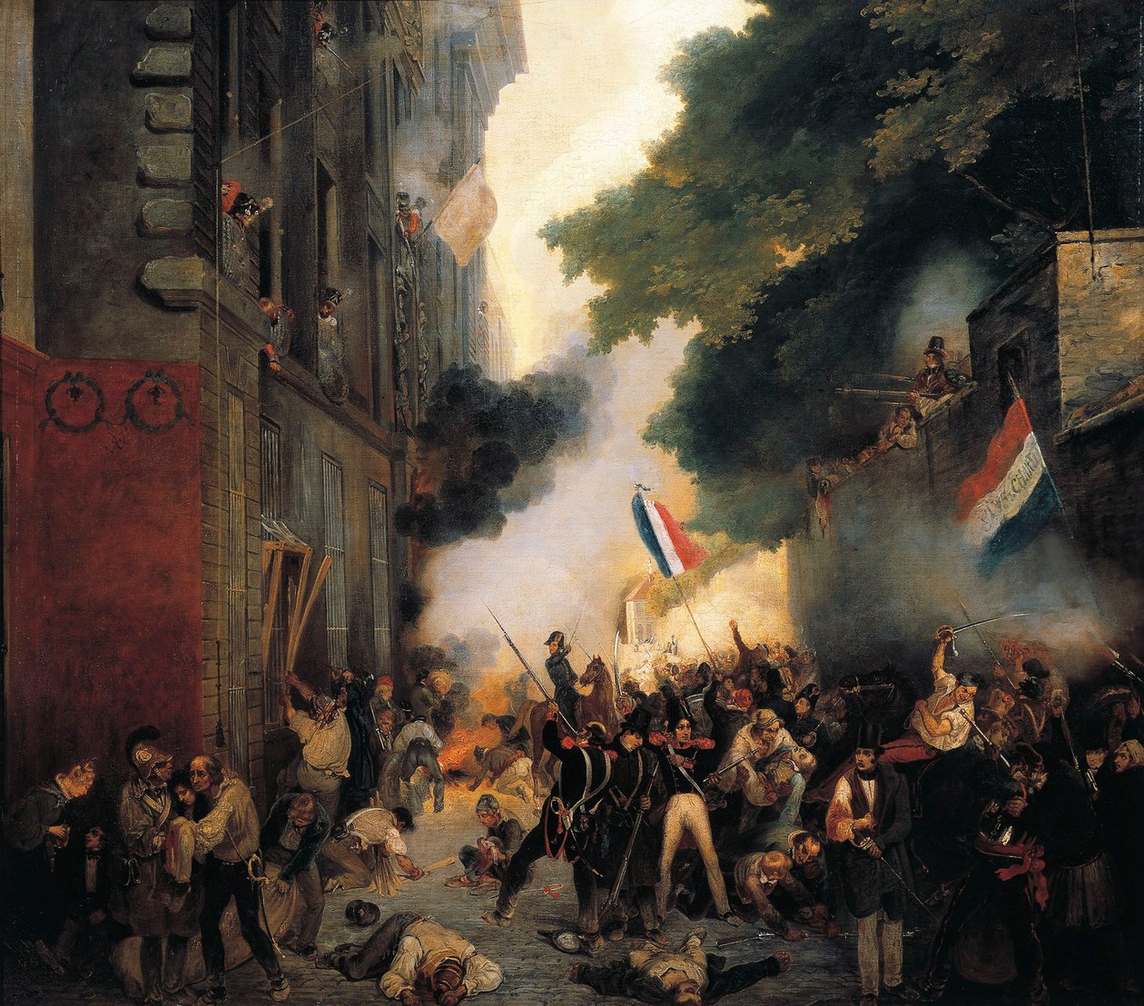 Episode af Revolutionen i 1830, julidag: Angreb på kasernen på Babylon Street den 29. juli af Abel Lordon