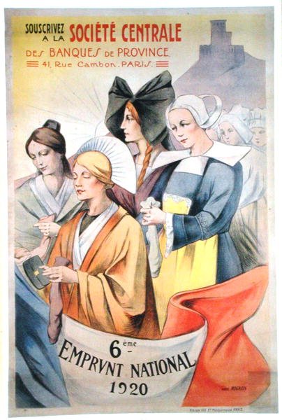 Plakat, der reklamerer for det sjette nationale lån af Abel Mignon