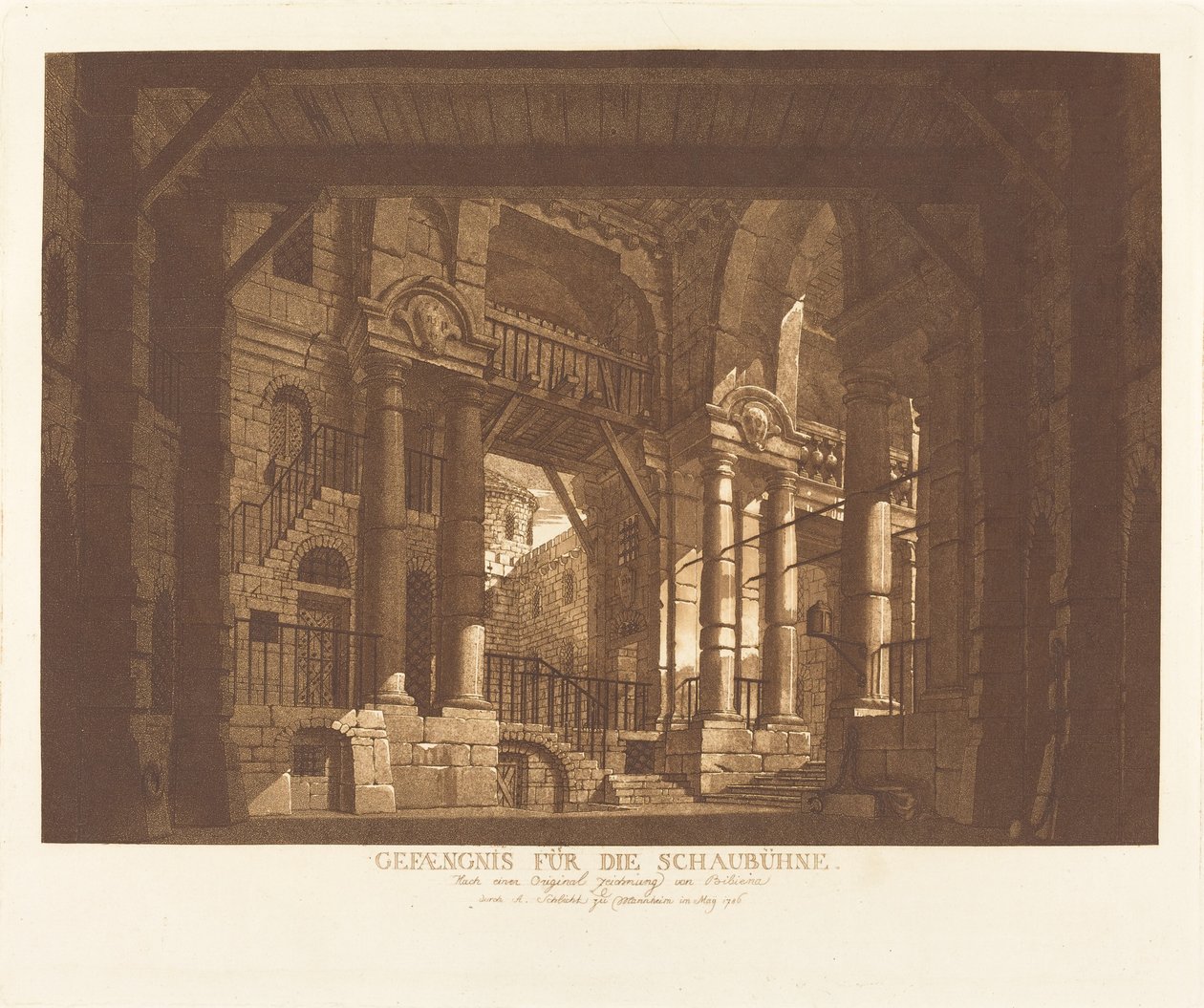 fængsel for Schaubühne af Abel Schlicht possibly after Giuseppe Galli Bibiena
