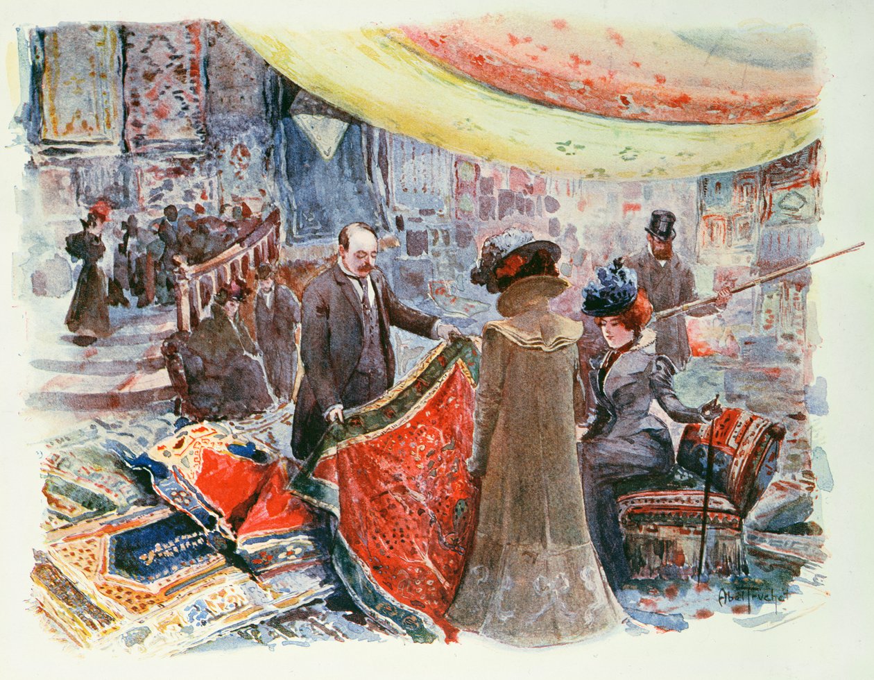 Hallen i et stormagasin på Place Clichy, Paris, ca. 1900 af Abel Truchet