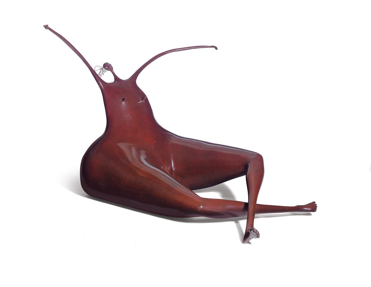 Sitting Summoning a Dream, 2004 (bronze med rød patina) af Abigail Varela