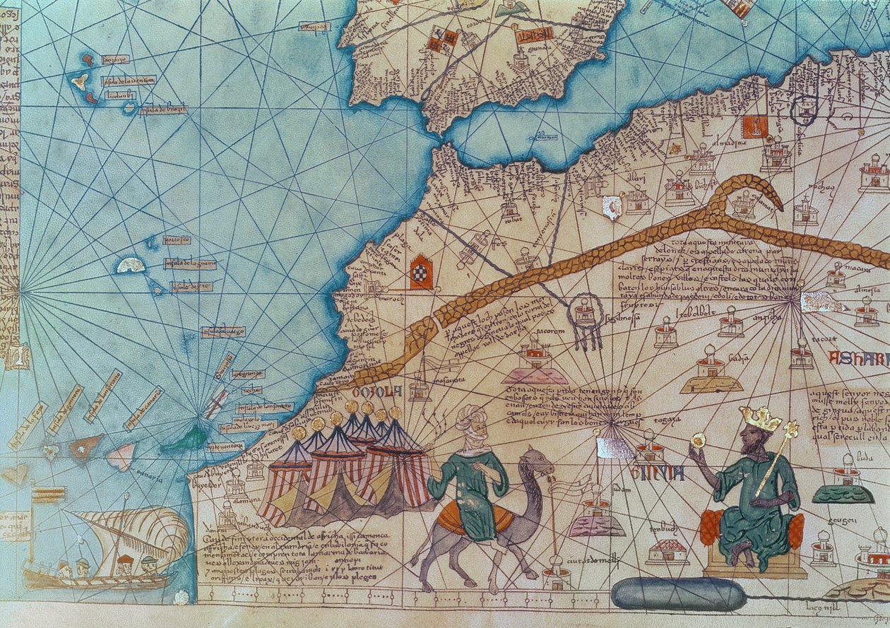 Detalje fra det catalanske atlas, 1375 af Abraham Cresques
