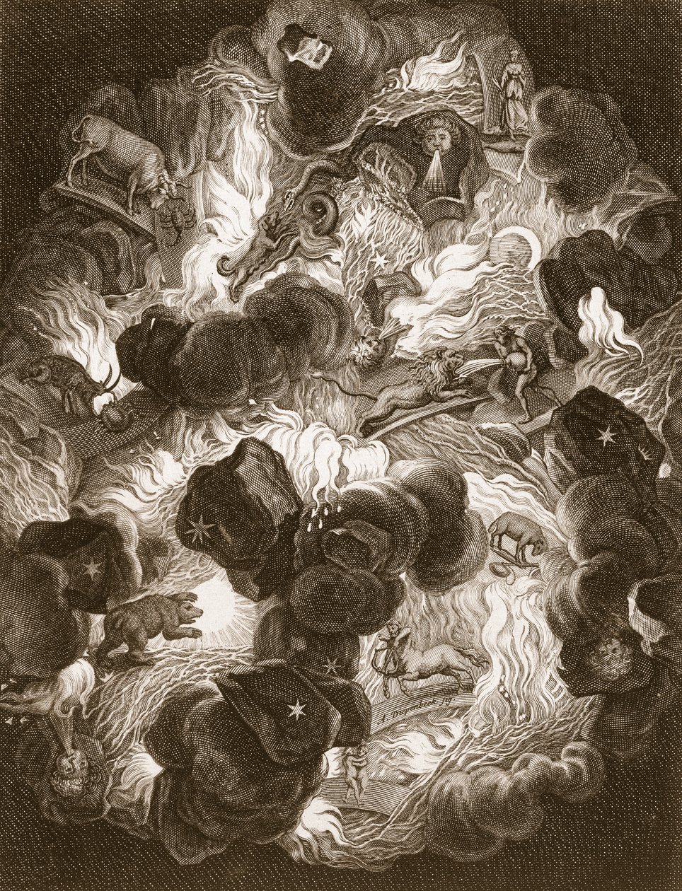 The Chaos, graveret af Bernard Picart (1673-1733), 1731 af Abraham van Diepenbeeck