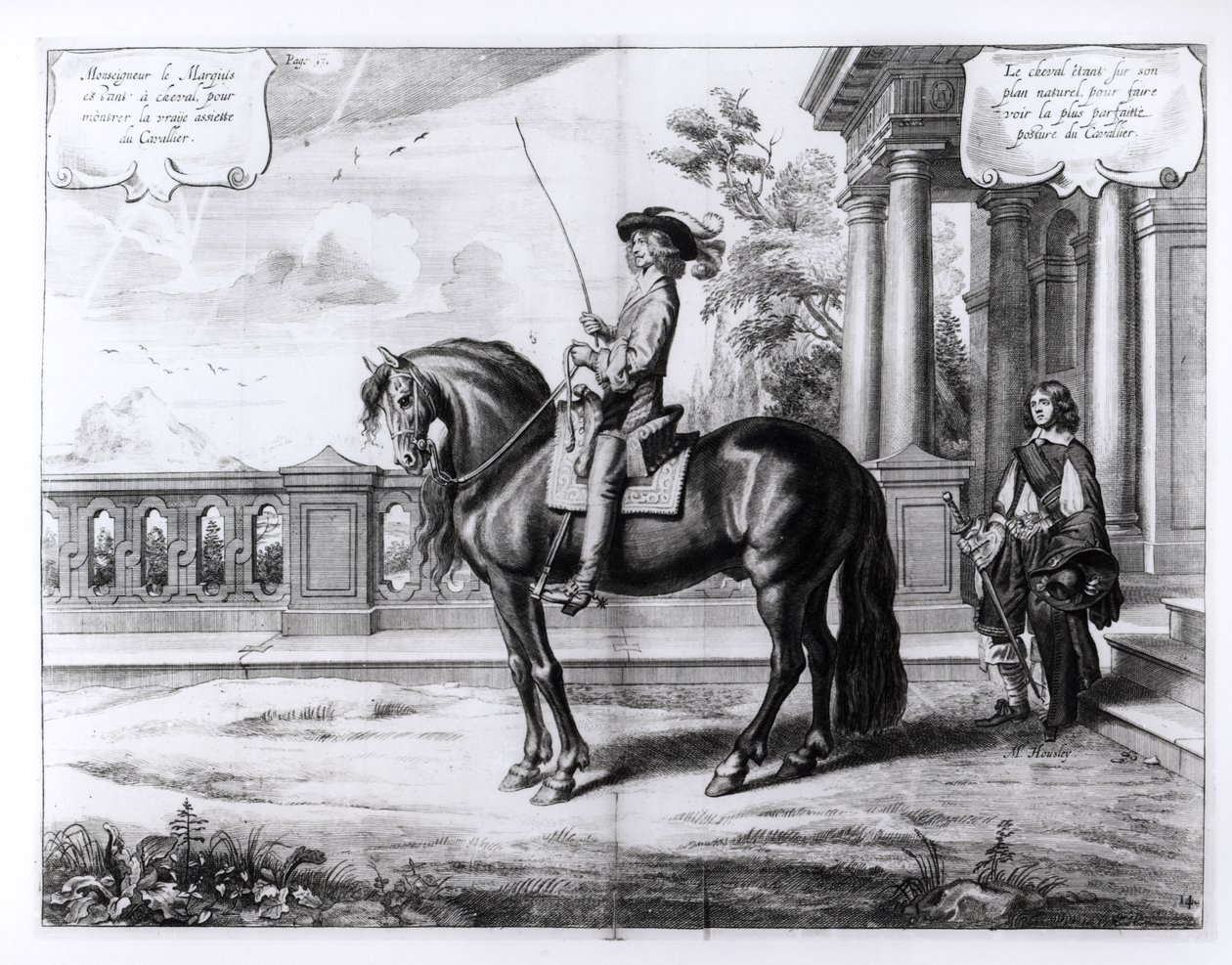 Illustration fra en ridehåndbog, graveret af Peeter Clouwet (1629-70), 1658 af Abraham Jansz. van Diepenbeke
