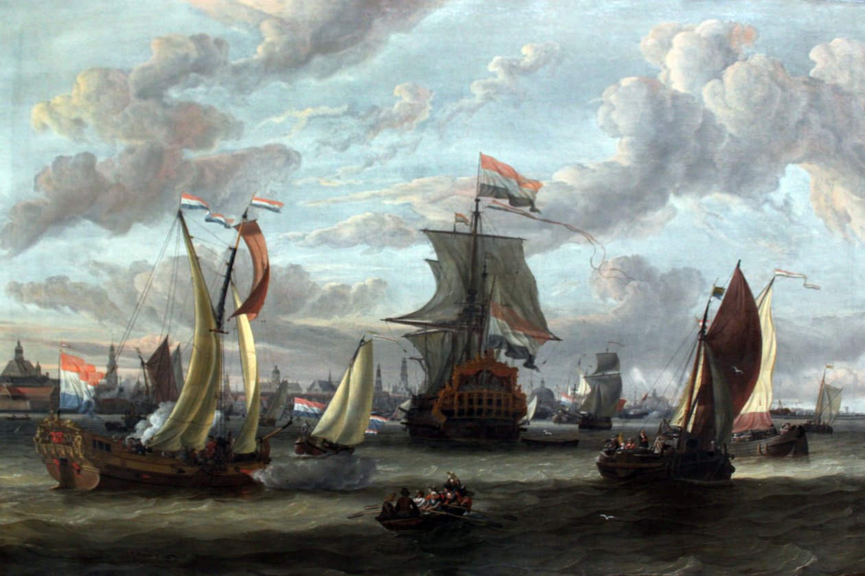 Udsigt over Amsterdam med Ij af Abraham Storck