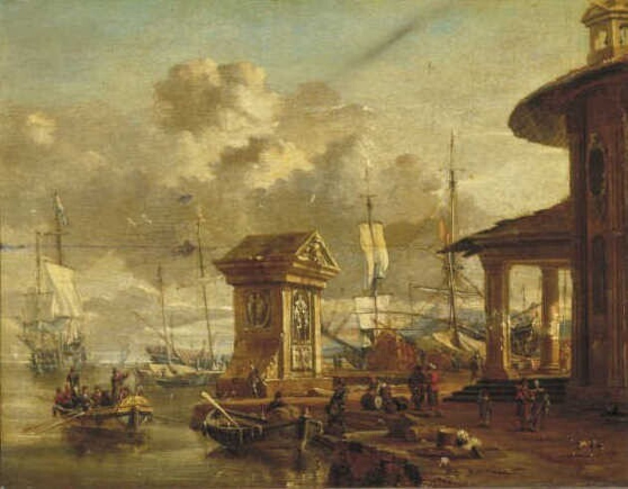 Italiensk havn af Abraham Storck