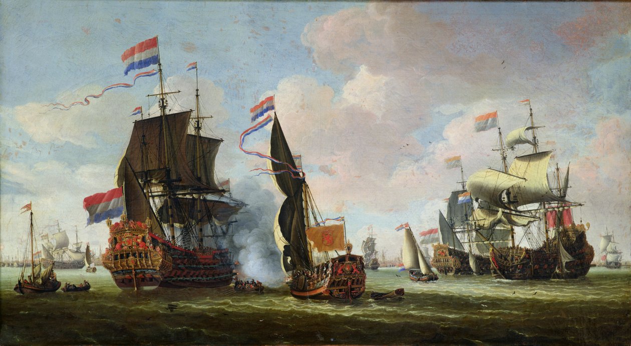Michiel Adriaanszoon de Ruyters (1607-76) ankomst til Amsterdam af Abraham Storck