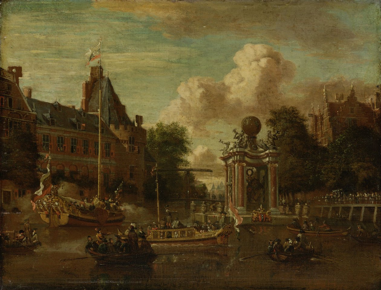 Den russiske ambassades ankomst til Amsterdam, 29. august 1697 af Abraham Storck