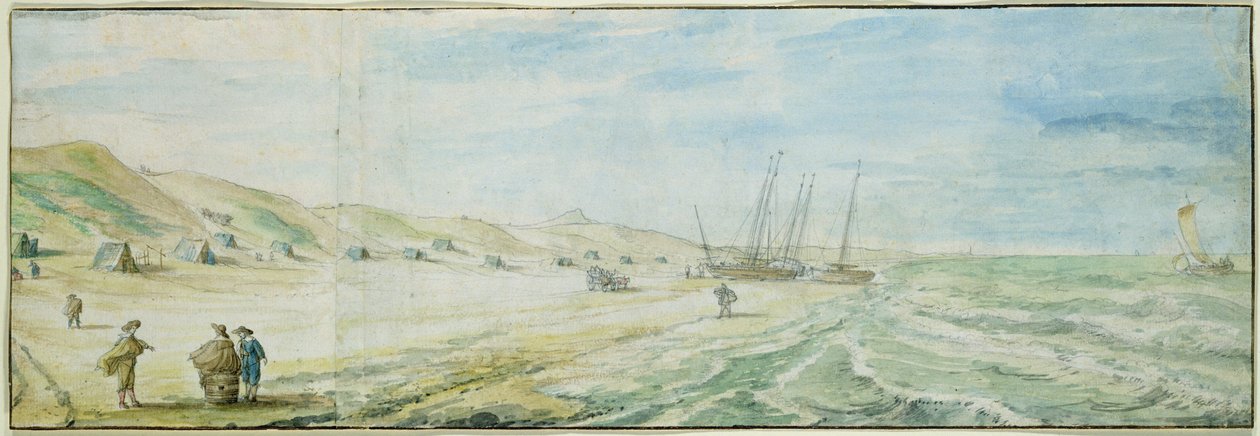 Stranden ved Wijk aan Zee af Abraham Willaerts