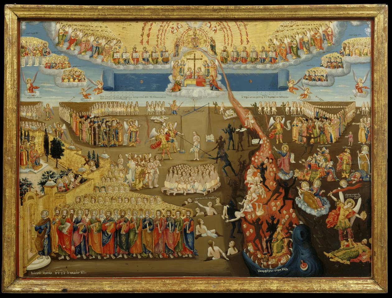 Det andet komme, 1794 (ægtempera & bladguld på panel) af Abraham Abraham