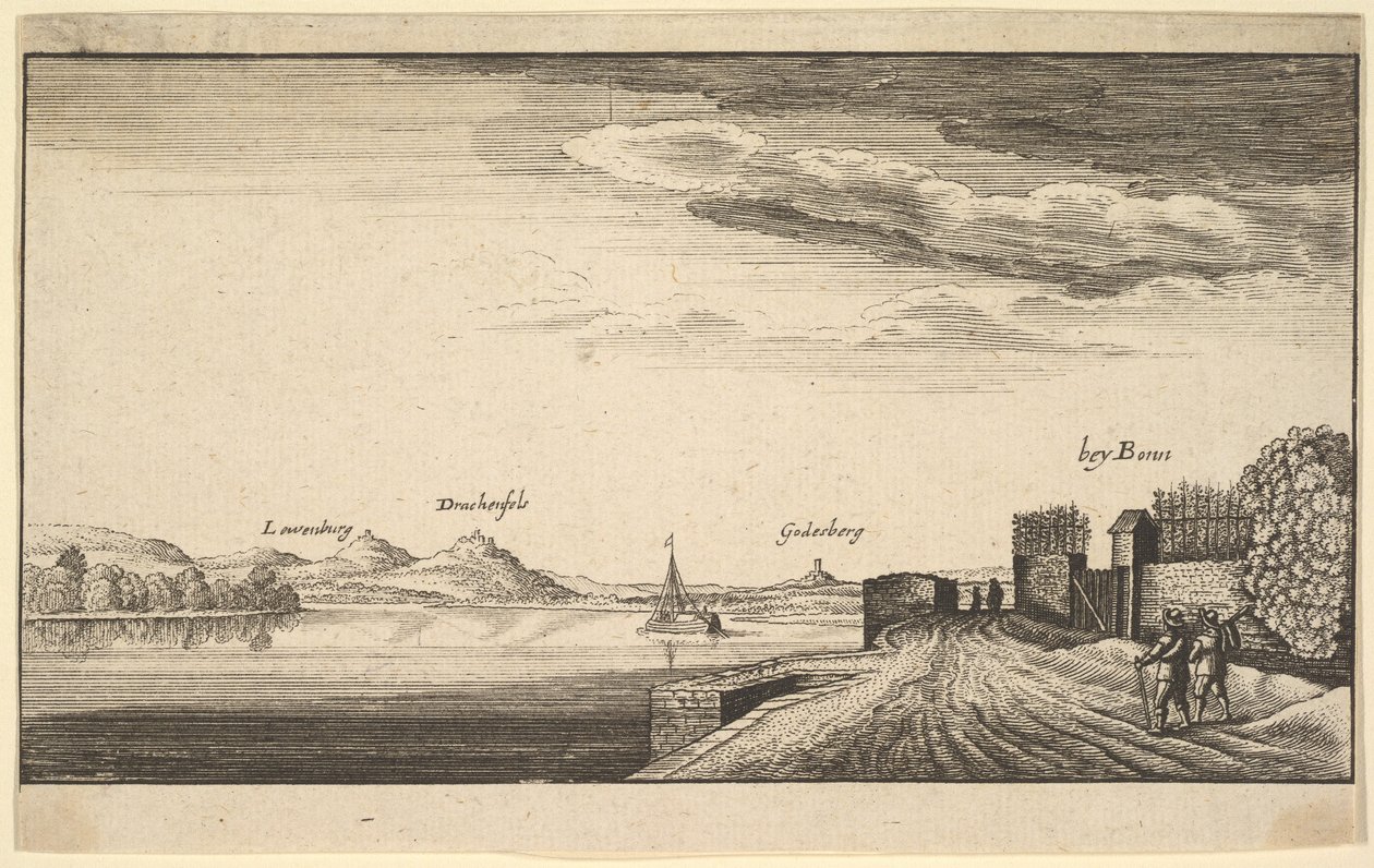 Rhinen ved Bonn, kopi, 1625-77. af Abraham Aubri