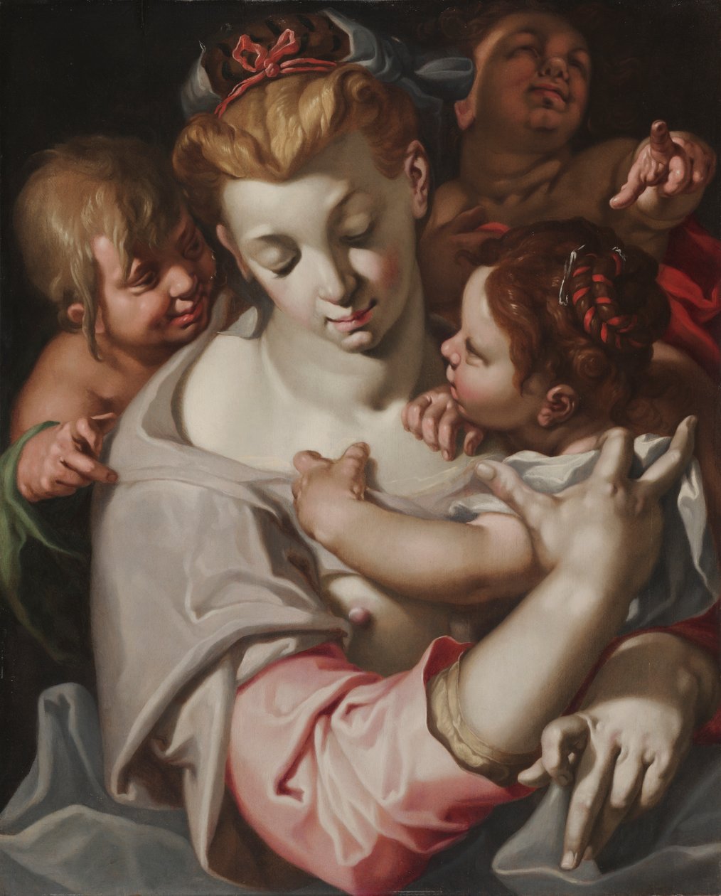 Velgørenhed, ca. 1590 (olie på træ) af Abraham Bloemaert