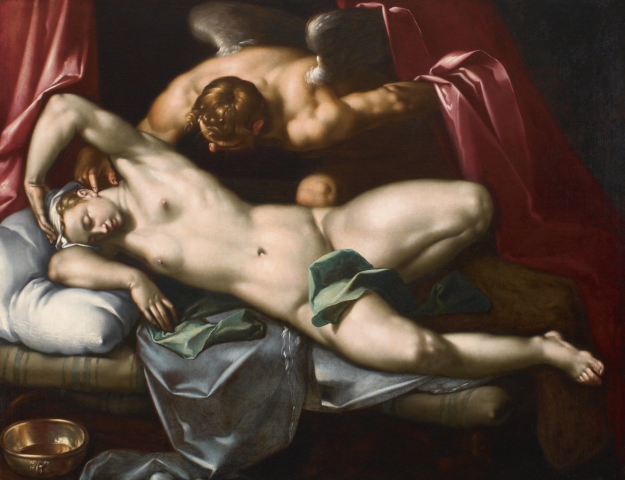 Amor besøger Psyche om natten, ca 1590. af Abraham Bloemaert