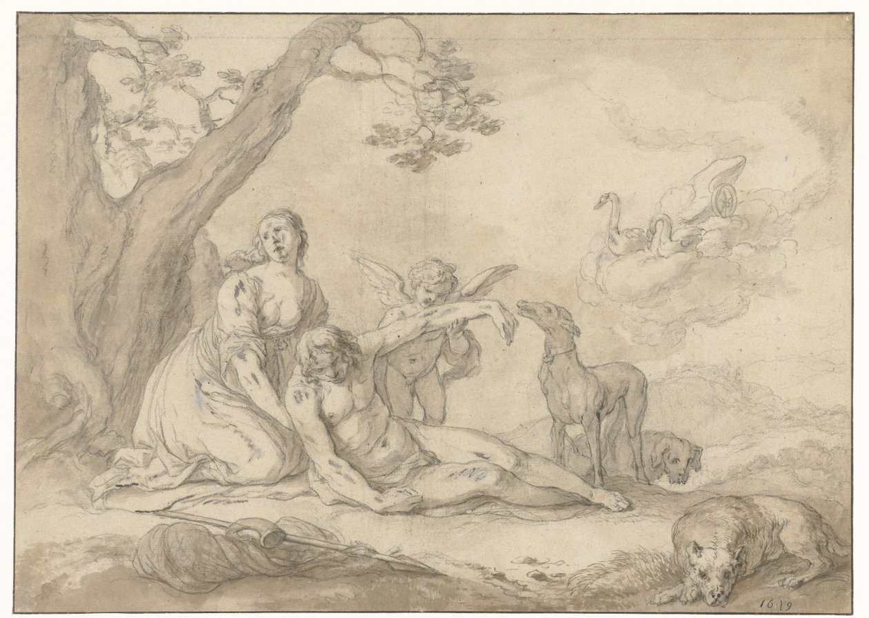 Diana og Endymion af Abraham Bloemaert