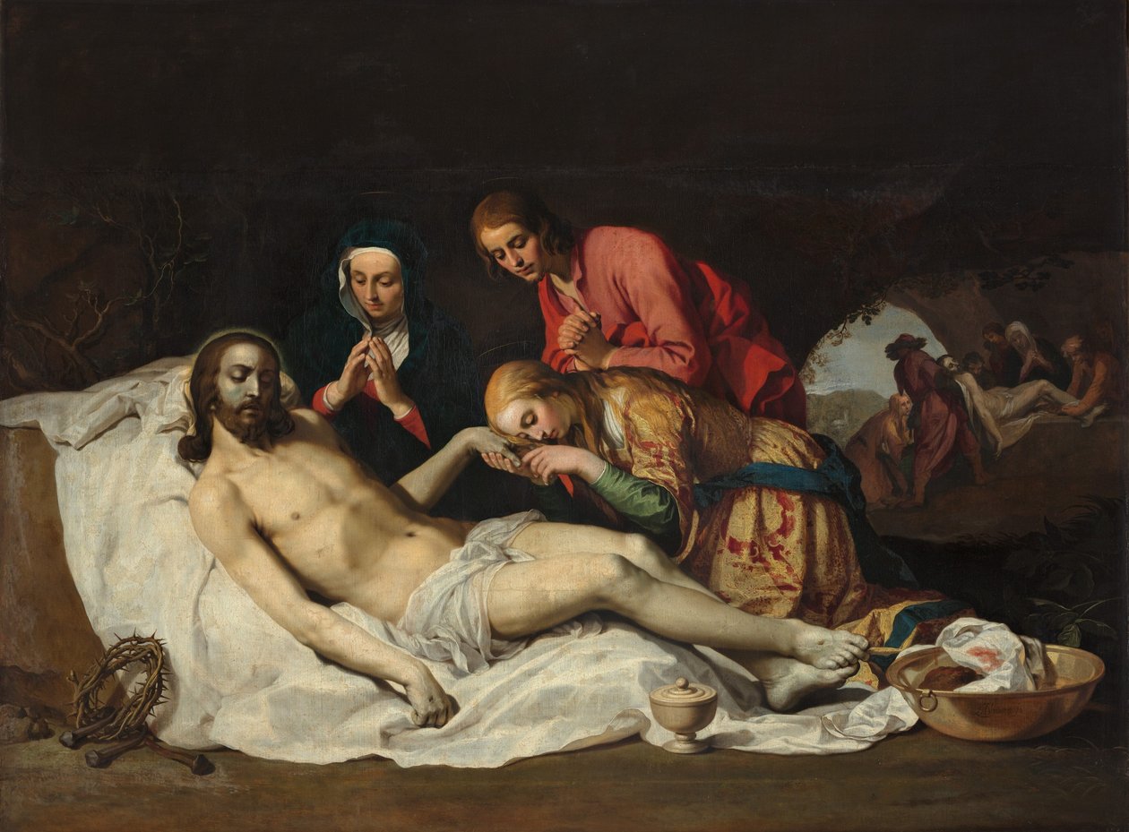 Hollandsk: Kristi klagesang (Markus 15:41) Kristi klagesang af Abraham Bloemaert