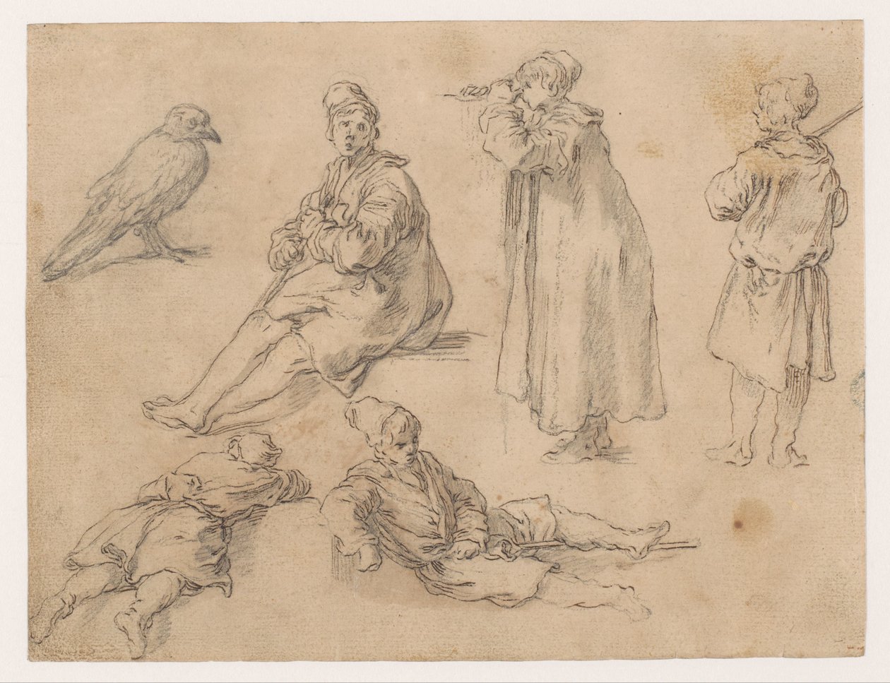 En siddende og to stående drenge af Abraham Bloemaert