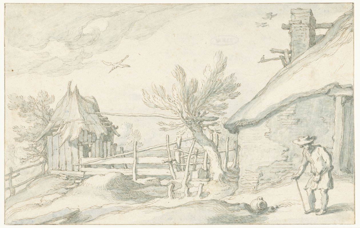 Gård med gård og lade af Abraham Bloemaert