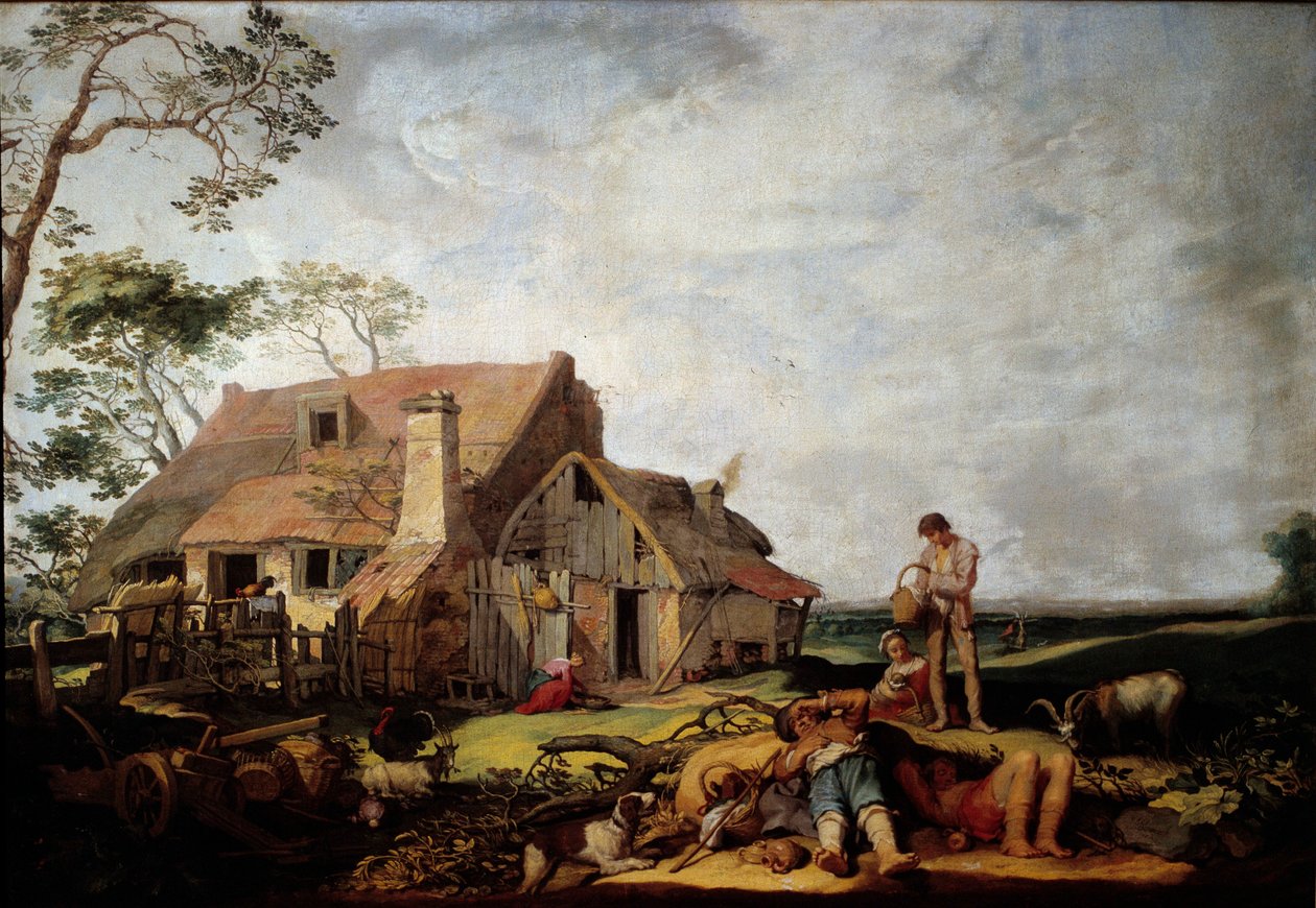 Landskab med hvilende bønder Maleri af Abraham Bloemaert (1564-1651) af Abraham Bloemaert