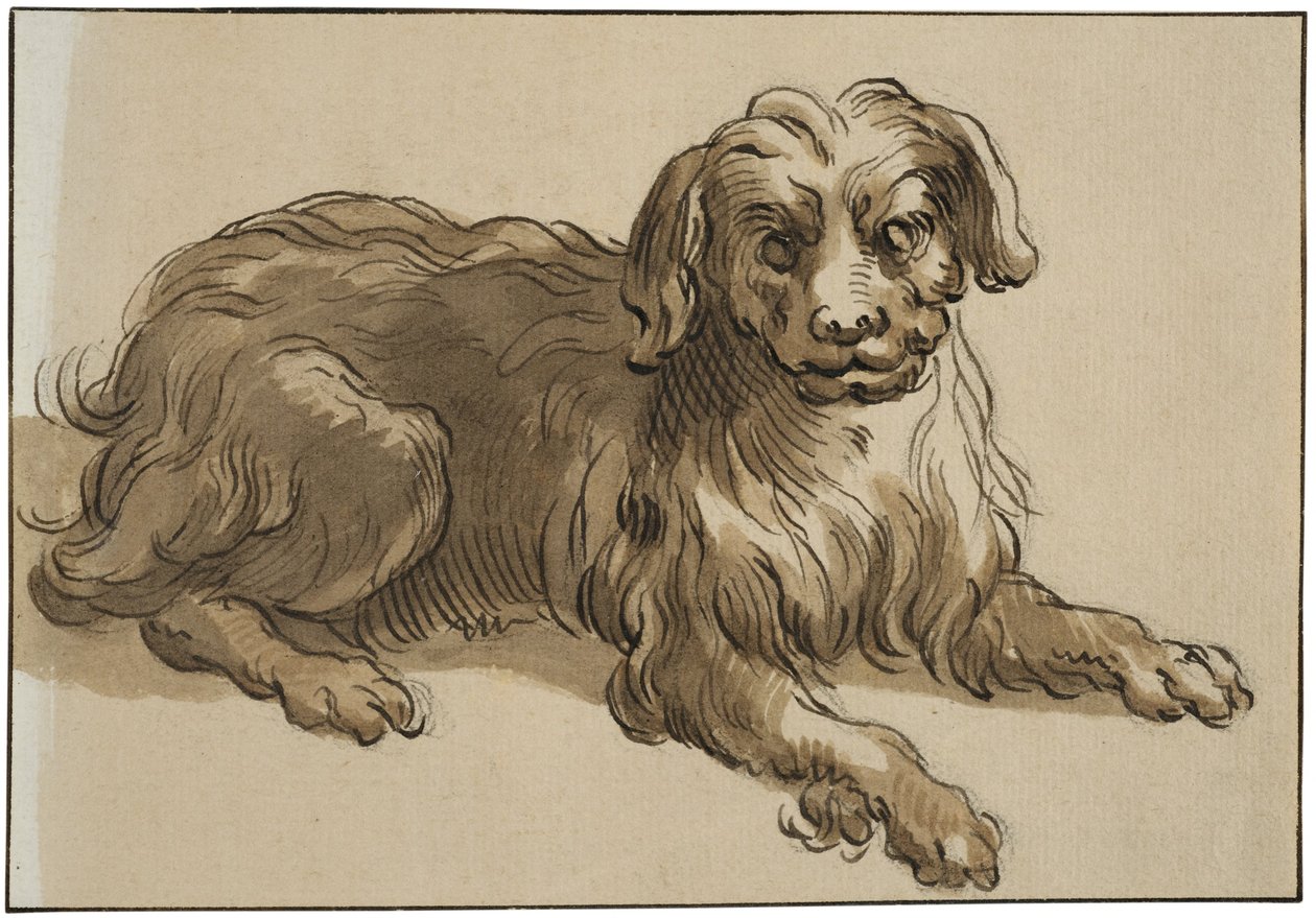 Langhåret hund af Abraham Bloemaert
