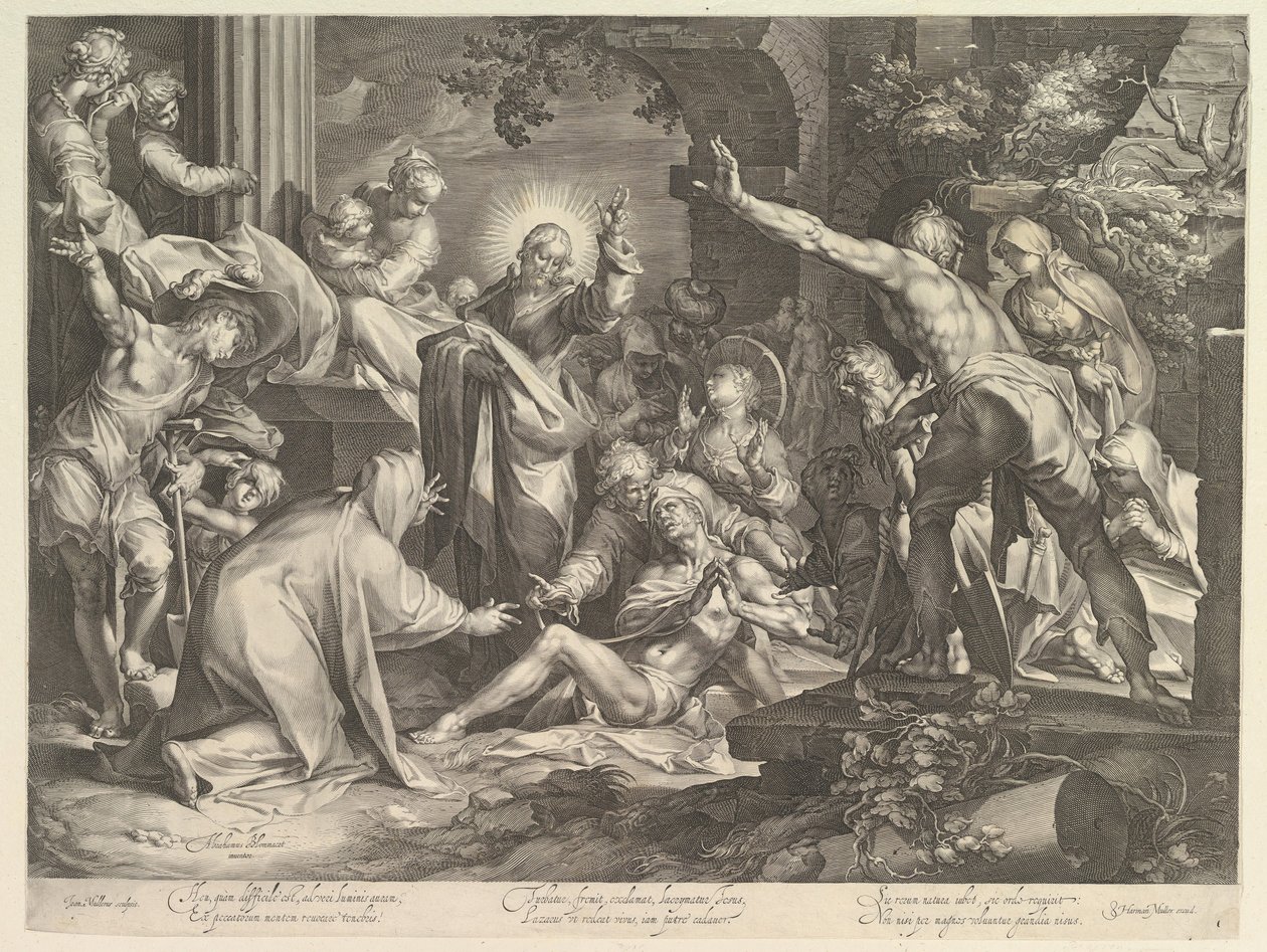 Rejsning af Lazarus, ca. 1600. af Abraham Bloemaert