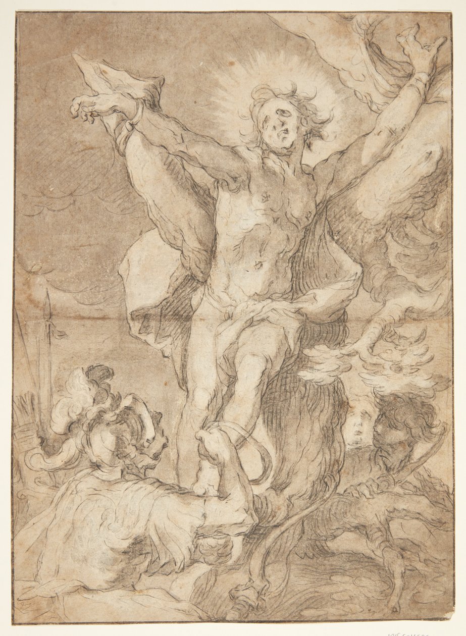 Sankt Sebastian bindes til et træ af en romersk soldat af Abraham Bloemaert