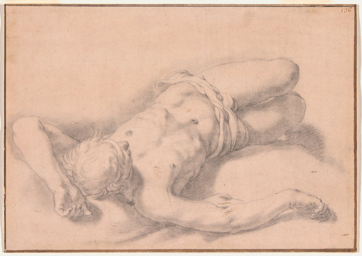 Studie af en nøgen mand af Abraham Bloemaert