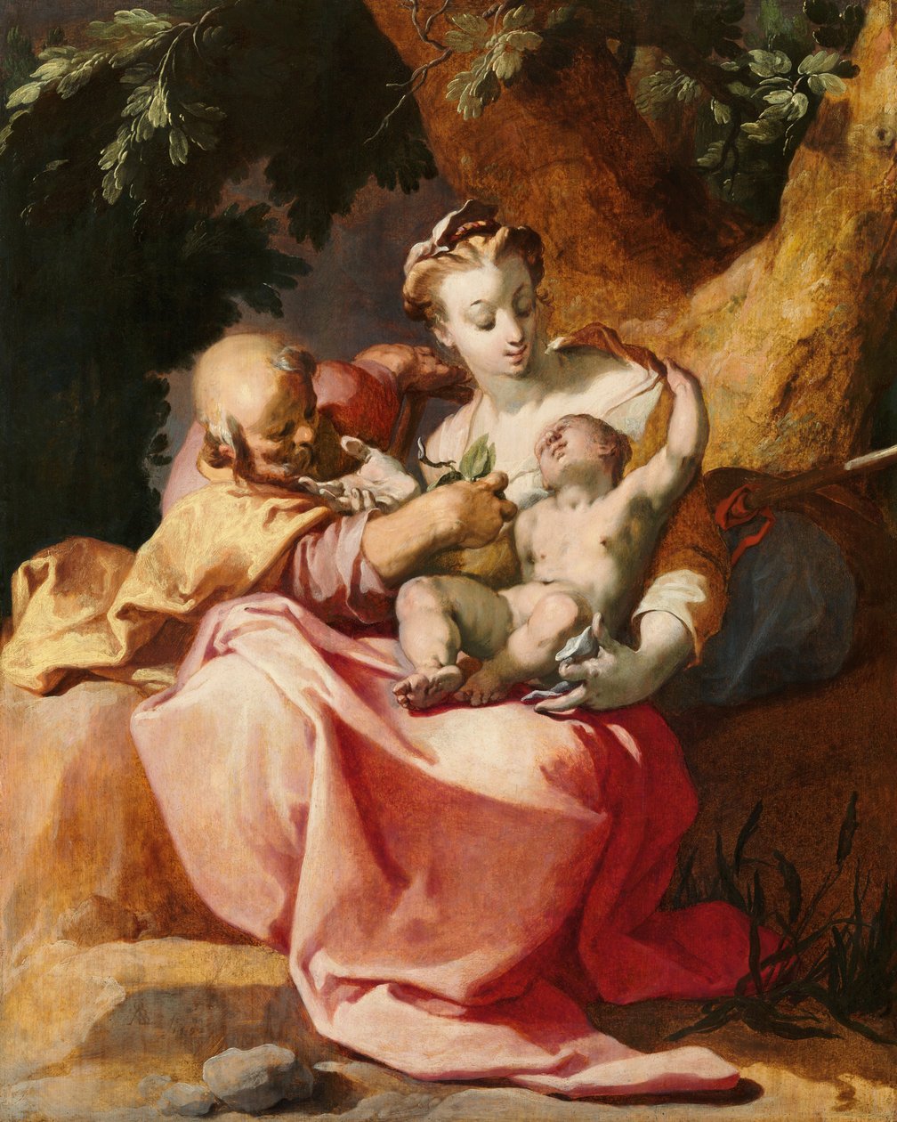 Resten på flugten til Egypten, 1592. af Abraham Bloemaert