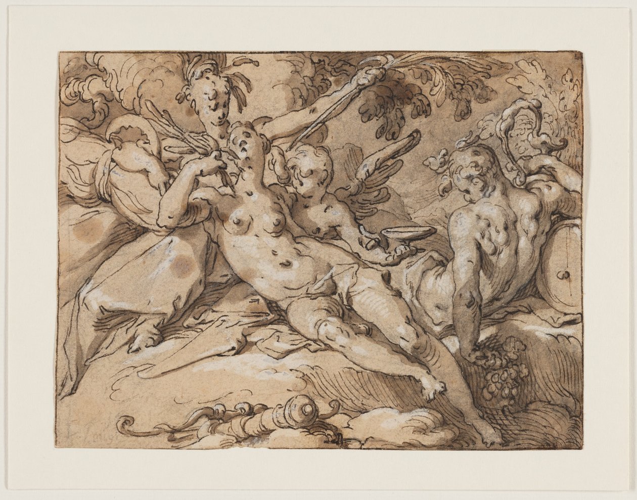 Venus og Bacchus (Uden Ceres og Bacchus ville Venus frise) af Abraham Bloemaert